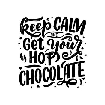 Футболка Hot chocolate hand lettering composition. Hand