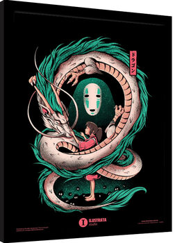 Uokvireni poster Ilustrata - The Girl and the Dragon