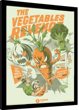 Framed poster Ilustrata - The Vegetables Revenge
