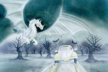Sticker Jersey Devil and the Flat Tire