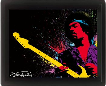 Πλαισιωμένη 3D αφίσα JIMI HENDRIX - paint