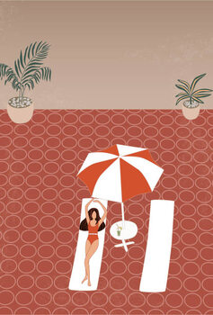 Juliste A beautiful woman in red bikini