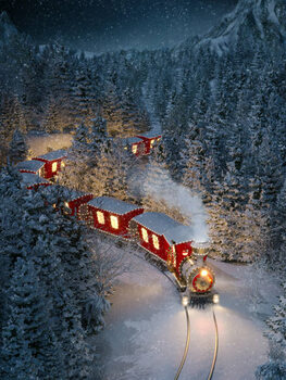 Juliste Amazing cute christmas train