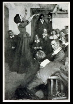 Canvas-taulu Anne Hutchinson Preaching in her House in Boston