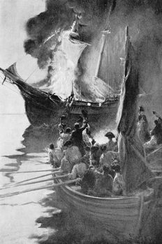 Canvas-taulu Burning of the 'Gaspee'