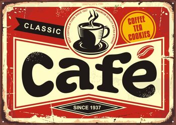 Juliste Cafe bar retro tin sign