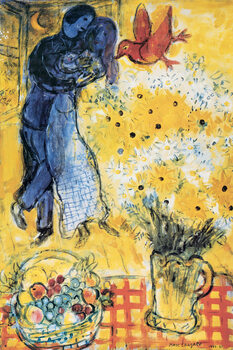 Juliste Chagall - Lovers & Flowers