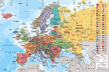 Juliste Euroopan poliittinen kartta