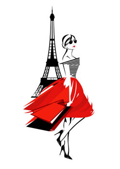 Juliste fashion shopping in Paris vector design