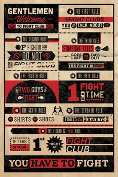 Juliste FIGHT CLUB RULES INFOGRAPHIC