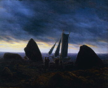 Canvas-taulu Fishing Boat Passing Figures