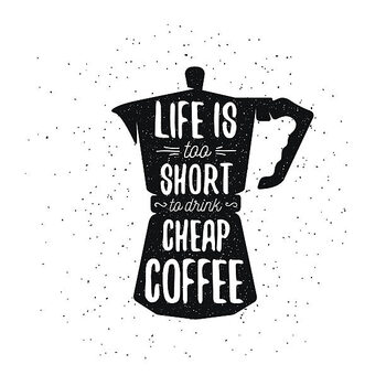 Juliste Hand drawn typography coffee poster.