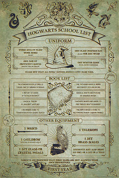 Juliste  Harry Potter - Hogwarts School List