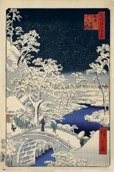 Juliste Hiroshige - Meguro Drum Bridge and Sunset Hill