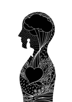 Juliste human head, chakra power, inspiration abstract