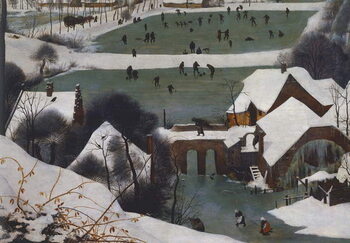 Juliste Hunters in snow, 1565, detail