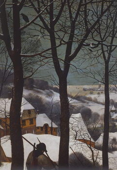 Juliste Hunters in snow, 1565, detail