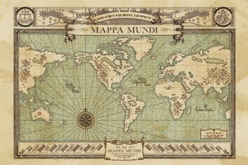 Juliste Ihmeotukset ja niiden olinpaikat - Mappa Mundi