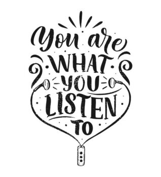 Juliste Inspirational quote about music. Hand drawn