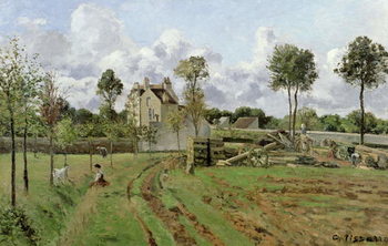 Canvas-taulu Landscape, Louveciennes, c.1872
