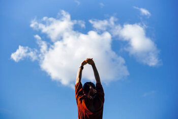 Juliste Low angle portrait of young Asian