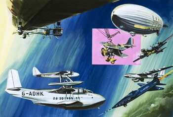 Canvas-taulu Montage of aerial aircraft carriers