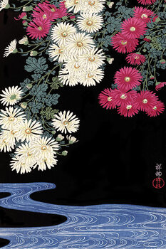 Juliste Ohara Koson - Chrysanthemum and Running Water
