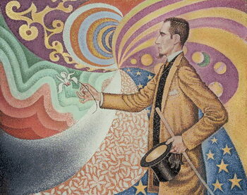 Juliste Opus 217. Against the Enamel of a Background Rhythmic with Beats and Angles, Tones and Tints, Portrait of Felix Feneon in 1890