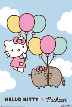 Juliste Pusheen x Hello Kitty - Up Up and Away