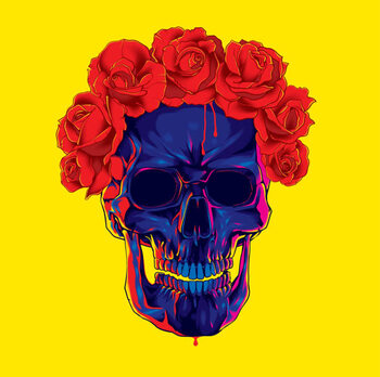 Juliste Skull in roses
