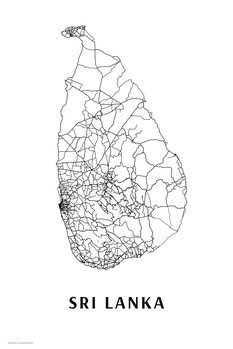 Juliste Sri Lanka black & white