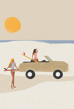 Juliste Surfer girls checking the waves on