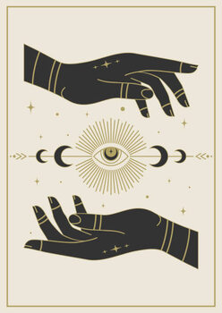 Juliste Witchcraft hands holding eye tarot postcard