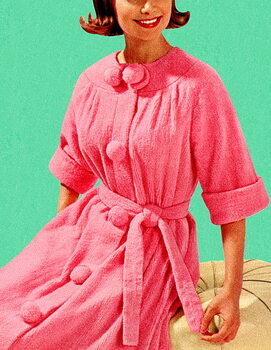 Juliste Woman Sitting in Pink Robe