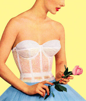 Juliste Woman Wearing a Bustier Holding a Rose