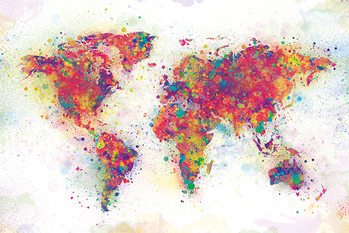 Juliste World Map - Colour Splash