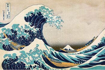 Framed Poster Kacušika Hokusai - The Great Wave off Kanagawa