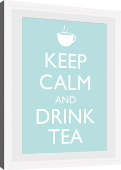 Framed Poster Keep Calm - Tea (White)