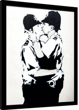 Kehystetty juliste Banksy - Bobbies Kissing