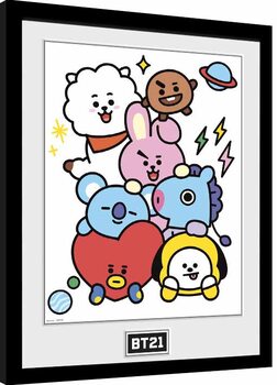 Kehystetty juliste BT21 - Characters Stack