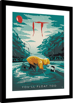 Kehystetty juliste IT - Georgie You‘ll Float Too