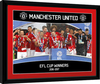 Kehystetty juliste Manchester United - EFL Cup Winners 16/17