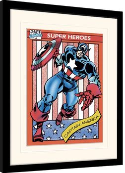 Kehystetty juliste Marvel Comics - Captain America Trading Card