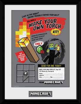 Minecratf - Make Your Own Torch Kehystetty juliste