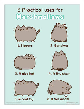 Pusheen - Practical Uses for Marshmallows Kehystetty juliste