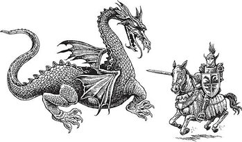Sticker Knight and Dragon - Medieval