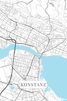 Canvas Print Konstanz white