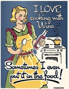 Kovinski znak Cooking with Wine