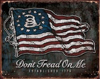 Kovinski znak Don't Tread On Me - Vintage Flag