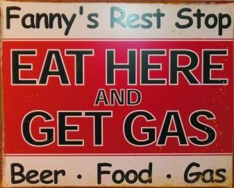 Kovinski znak FANNY'S REST STOP